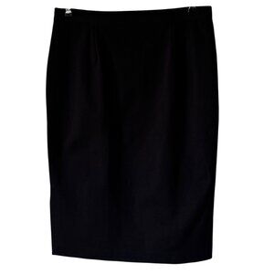 Eileen Fisher Size Sm Black Tencel Stretch Ponte Pencil Skirt Side Vent Capsule